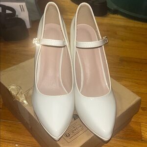 SHEIN White Mary Jane Heels